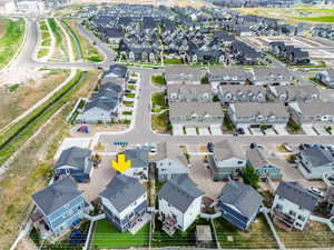 Aerial view of residential area
