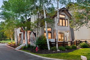View of front of home featuring stucco siding