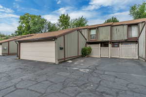View of detached garage