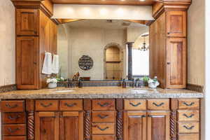 Full bathroom with double vanity