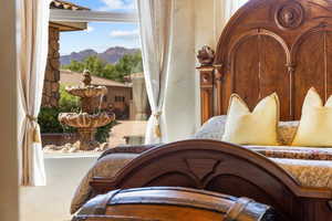 Bedroom / living area view of a mountainous background