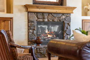 Detailed view of a fireplace