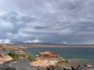 Water view featuring mountains
