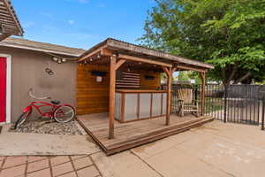 View of wooden deck