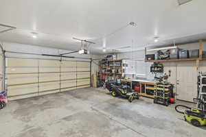 Garage featuring a garage door opener