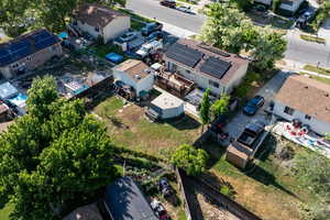 Aerial perspective of suburban area