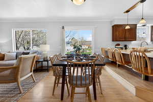 Dining space with abundant natural light and easy access to the back yard.