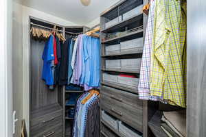Primary suite with organized closet