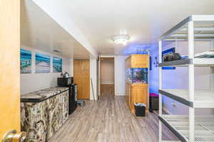 Multi-purpose basement room great for storage, gear room, craft room, or play space