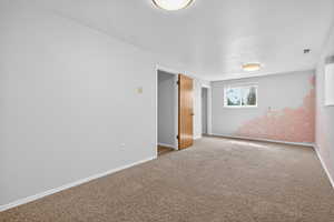 Bedroom 4.  Large bedroom space with carpet flooring.