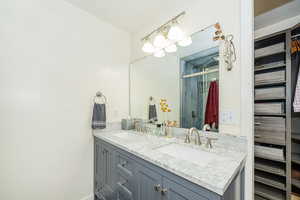 Primary Bath has remodeled double vanity