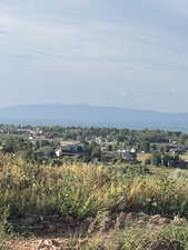 View of mountain backdrop and valley