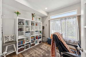 Office featuring plenty of natural light and wood finished floors