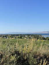 View facing the north with a  a mountain backdrop
