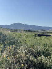 View of mountain background with rural landscape