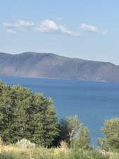 Water view with a mountainous background