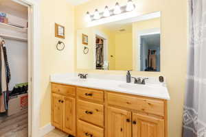 Full bathroom with double vanity