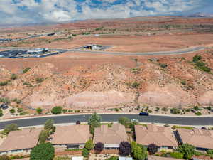 Aerial view of a mountainous background