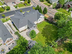 Aerial perspective of suburban area