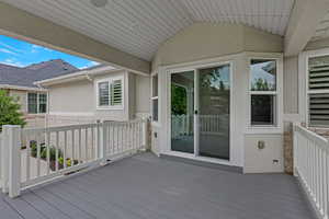 View of wooden deck