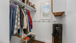 View of walk in closet