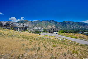 View of mountain backdrop with nearby suburban area
