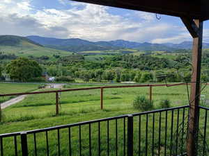 Mountain view with rural landscape