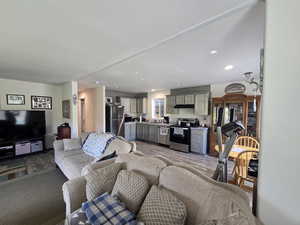 Living room featuring recessed lighting
