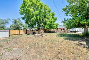 Fenced backyard