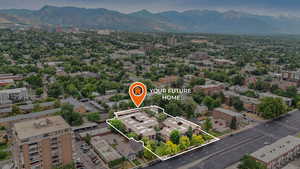 View of property location featuring a mountainous background and property parcel outlined