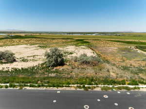 Drone / aerial view of a water and mountain view