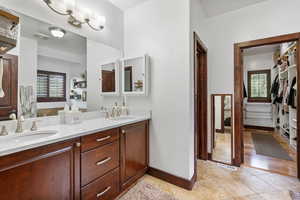 Primary bathroom with double vanity