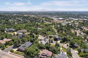 Aerial view of residential area