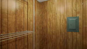 Laundry room with electric panel