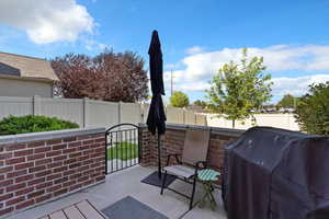 Private Fenced backyard featuring a grill