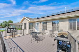 Wooden terrace with outdoor dining area
