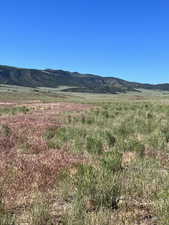 View of mountain background with rural landscape