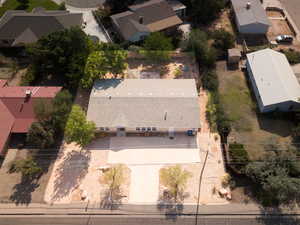 Aerial perspective of suburban area