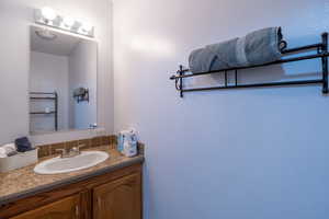 Bathroom featuring vanity