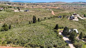 Aerial view of sparsely populated area