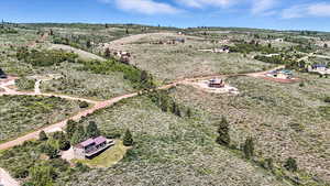 Aerial view of sparsely populated area