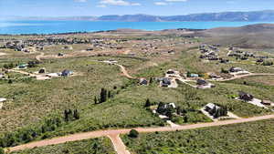 Drone / aerial view of a water and mountain view