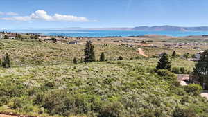 Mountain view with a nearby body of water