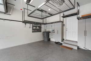 Garage with baseboards