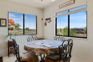 Dining area with healthy amount of natural light