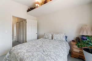 Bedroom with carpet floors