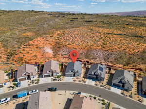 Aerial perspective of suburban area