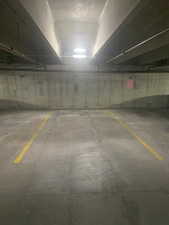 View of parking spot in garage
