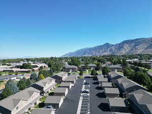 View of mountain backdrop with nearby suburban area