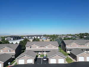 Aerial perspective of suburban area